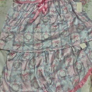 Altar'd State Pink and Blue Satin Pajama Set